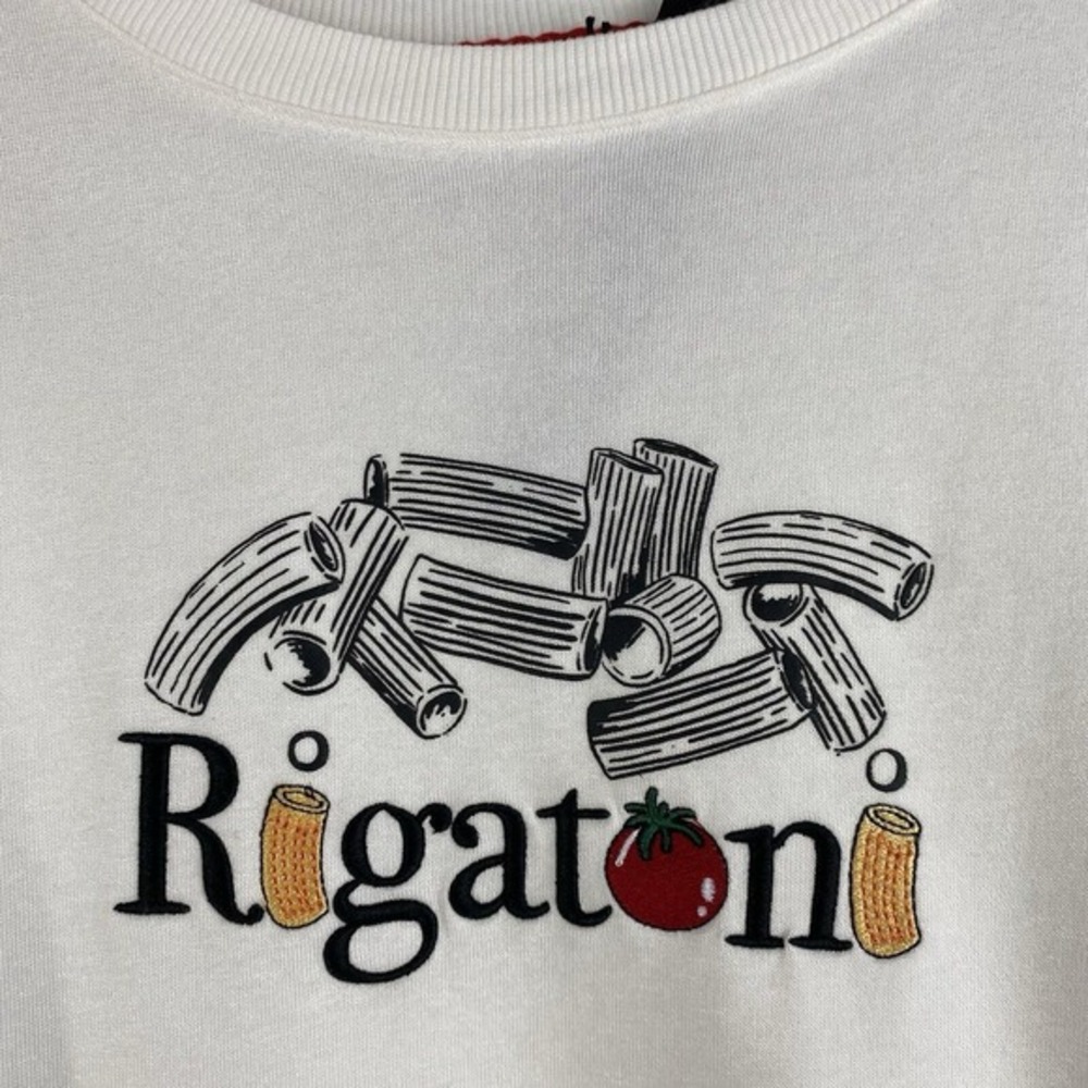 Jane Delancey  Embroidered Rigatoni Sweater Women M‎ Cream Italian Grandmacore - Picture 3 of 10